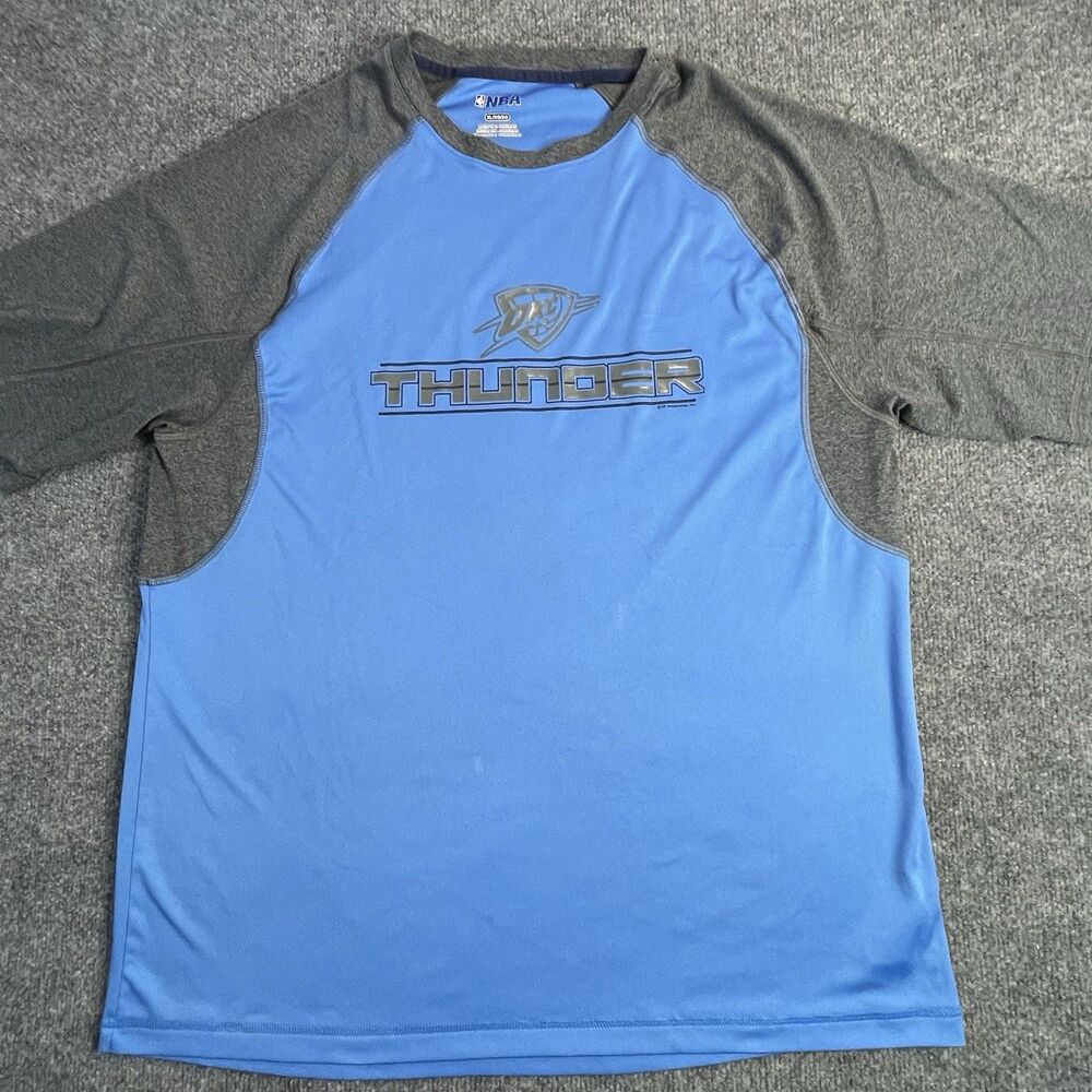 OKC Thunder NBA Blue/Gray Raglan Practice Shirt XL Official Licensed Apparel